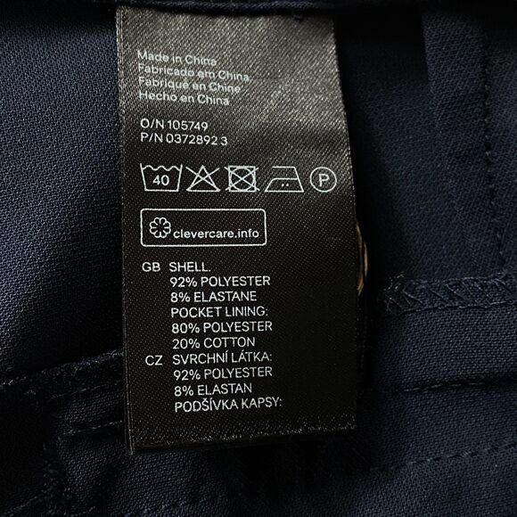 New H&M Button Front Wide Leg High Waist Navy Blue Pants |Women's Size 14 - Picture 4 of 7